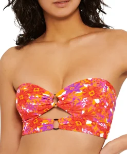 Teen Bold Bouquet Printed Cutout Bikini Top (Young Women's Fit)