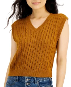 Teen Cable-Knit Sweater Vest (Young Women's Fit)