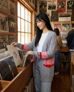 Teen Colorblocked Long Cardigan (Young Women's Fit)