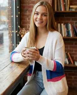 Teen Colorblocked Long Cardigan (Young Women's Fit)