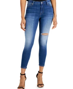 Teen Curvy Mid-Rise Distressed Skinny Jeans (Young Women's Fit)