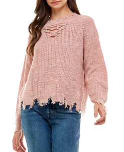 Teen Distressed Sweater (Young Women's Fit)