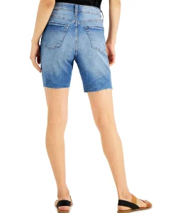 Teen Frayed Distressed Bermuda Shorts (Young Women's Fit)