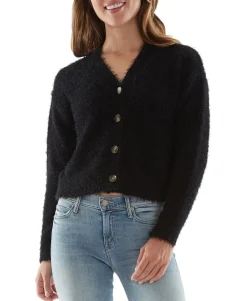 Teen Fuzzy Cardigan Cropped Top (Young Women's Fit)