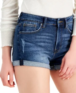 Teen High-Rise Roll-Cuff Jean Shorts (Young Women's Fit)