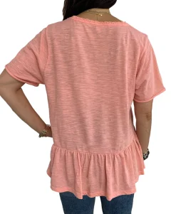 Teen Lace-Trim Flounce-Hem Top (Young Women's Fit)