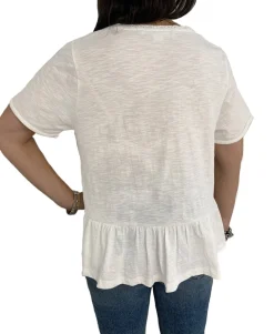 Teen Lace-Trim Flounce-Hem Top (Young Women's Fit)