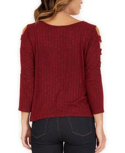 Teen Lattice-Sleeve Top (Young Women's Fit)