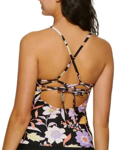Teen Luna Floral Strappy Bikini Tankini Top (Young Women's Fit)