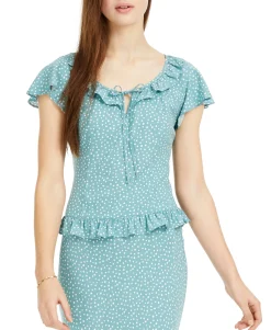 Teen Mini Dot Peasant Top (Young Women's Fit)