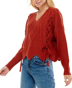 Teen Mixed Cable-Knit Sweater (Young Women's Fit)
