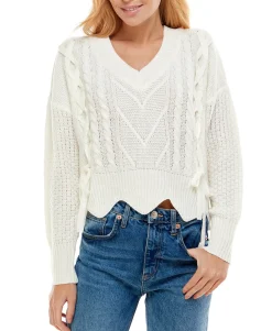 Teen Mixed Cable-Knit Sweater (Young Women's Fit)