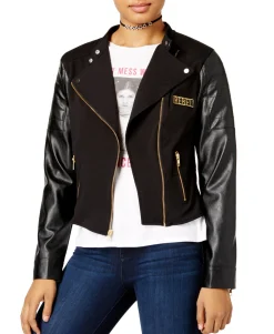 Teen Mixed-Media Moto Jacket (Young Women's Fit)