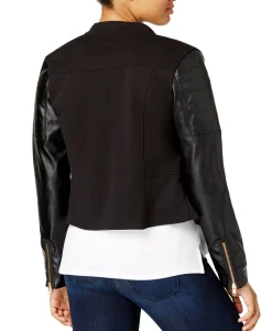 Teen Mixed-Media Moto Jacket (Young Women's Fit)