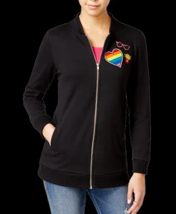 Teen Patch-Trim Tunic Bomber Jacket (Young Women's Fit)