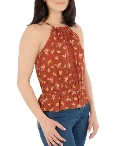 Teen Peplum-Hem Textured Top (Young Women's Fit)