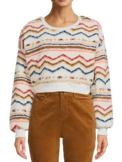 Teen Plus Faux Sherpa Pullover Top (Young Women's Fit)