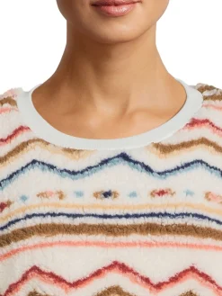Teen Plus Faux Sherpa Pullover Top (Young Women's Fit)