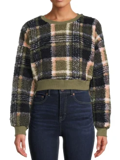 Teen Plus Faux Sherpa Pullover Top (Young Women's Fit)