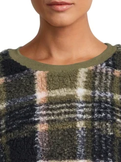 Teen Plus Faux Sherpa Pullover Top (Young Women's Fit)