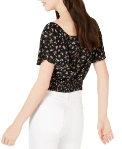 Teen Printed Tie-Front Blouse (Young Women's Fit)
