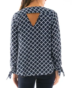 Teen Printed Tie-Sleeve Top (Young Women's Fit)