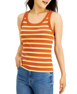 Teen Ribbed Striped Tank Top (Young Women's Fit)