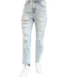 Teen Ripped Dad Jeans (Young Women's Fit)