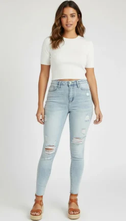 Teen Ripped High Rise Skinny Jeans (Young Women's Fit)