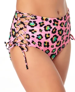 Teen Side-Lace High Waist Bikini Bottoms (Young Women's Fit)