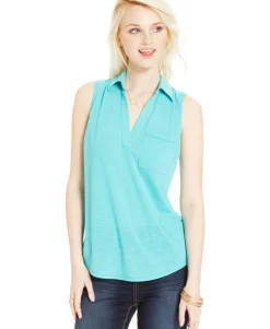 Teen Slub-Knit Sleeveless Top (Young Women's Fit)