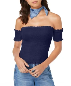Teen Smocked Off-The-Shoulder Crop Top (Young Women's Fit)