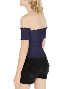 Teen Smocked Off-The-Shoulder Crop Top (Young Women's Fit)