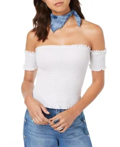 Teen Smocked Off-The-Shoulder Crop Top (Young Women's Fit)