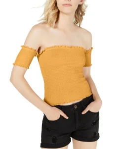 Teen Smocked Off-The-Shoulder Crop Top (Young Women's Fit)