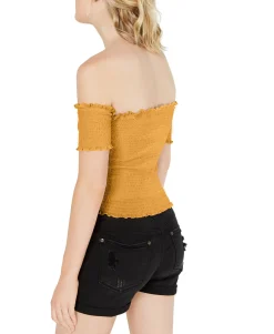 Teen Smocked Off-The-Shoulder Crop Top (Young Women's Fit)