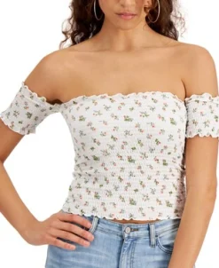 Teen Smocked Off-The-Shoulder Crop Top (Young Women's Fit)
