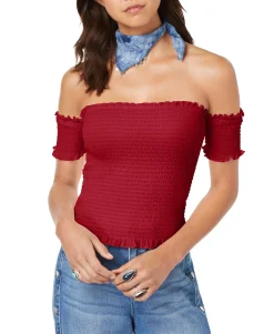 Teen Smocked Off-The-Shoulder Crop Top (Young Women's Fit)