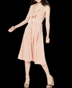 Teen Tie-Front Cutout Midi Dress (Young Women's Fit)