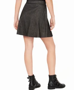 Teen Zip-Front Marled Skater Skirt (Young Women's Fit)