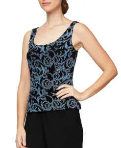 Women's Abstract-Print Mandarin Collar Jacket; Sleeveless Top