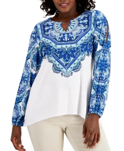 Women's Adorned Printed Top