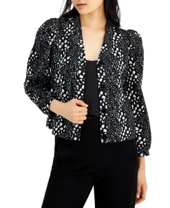 Women's Animal Print Button Front Shirt Jacket