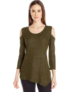Women's Asymmetrical Cold-Shoulder Top