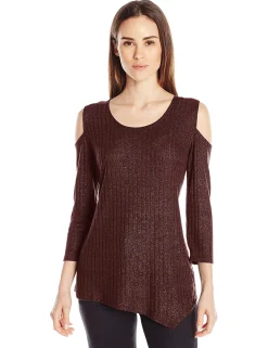 Women's Asymmetrical Cold-Shoulder Top