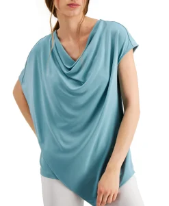 Women's Asymmetrical Drape Neck Top