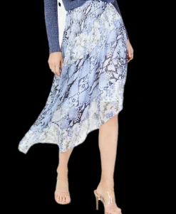 Women's Asymmetrical Printed Midi Skirt