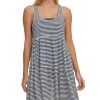 Women's Burnout Stripes Dress Cover-Up