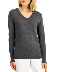 Women's Button-Cuff V-Neck Sweater