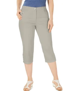 Women's Button-Hem Capri Pants